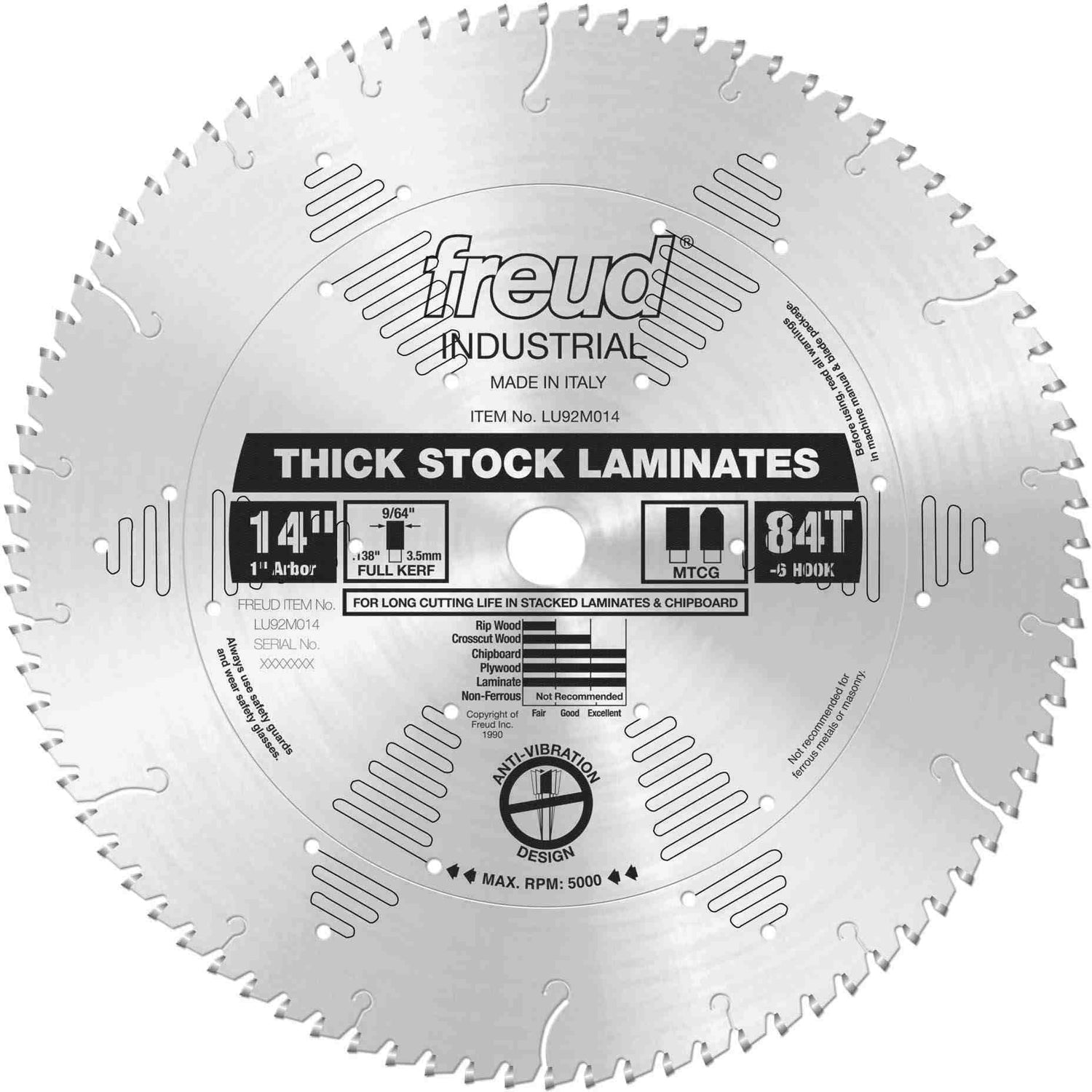 Freud LU92M014 14 in. Thick-Stock Laminate Blade