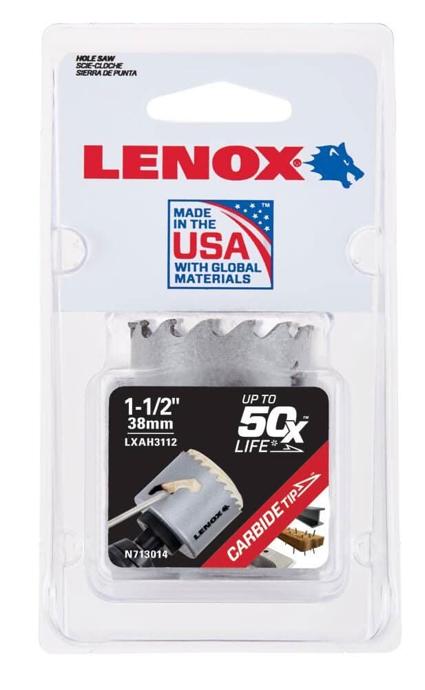 Lenox LXAH3112 1-1/2-Inch Carbide Tipped Hole Saw