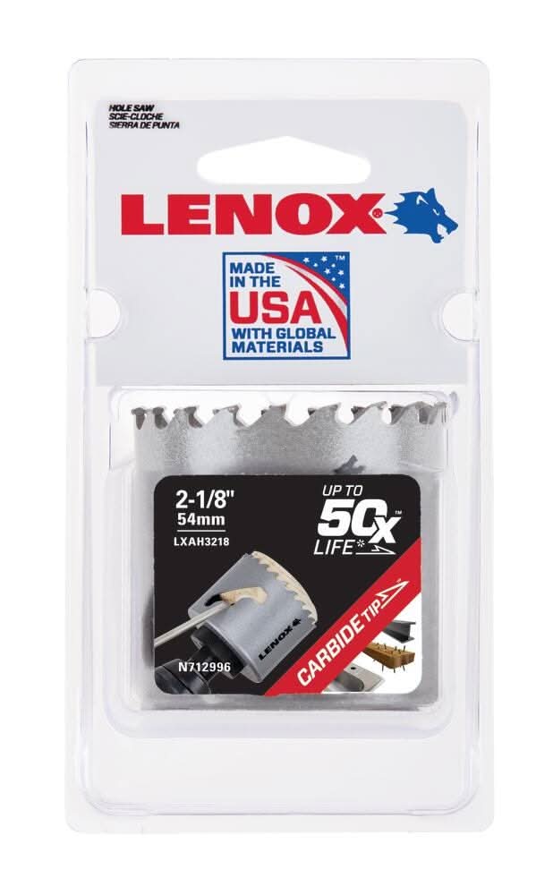 Lenox LXAH3218 2-1/8-Inch Carbide Tipped Hole Saw