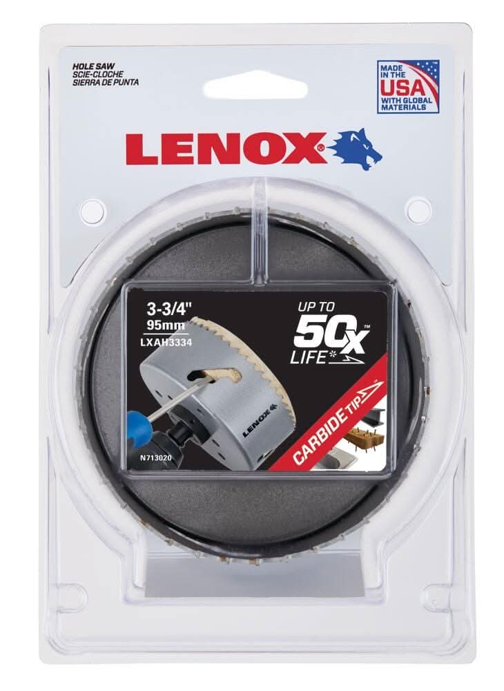 Lenox LXAH3334 3-3/4-Inch Carbide Tipped Hole Saw