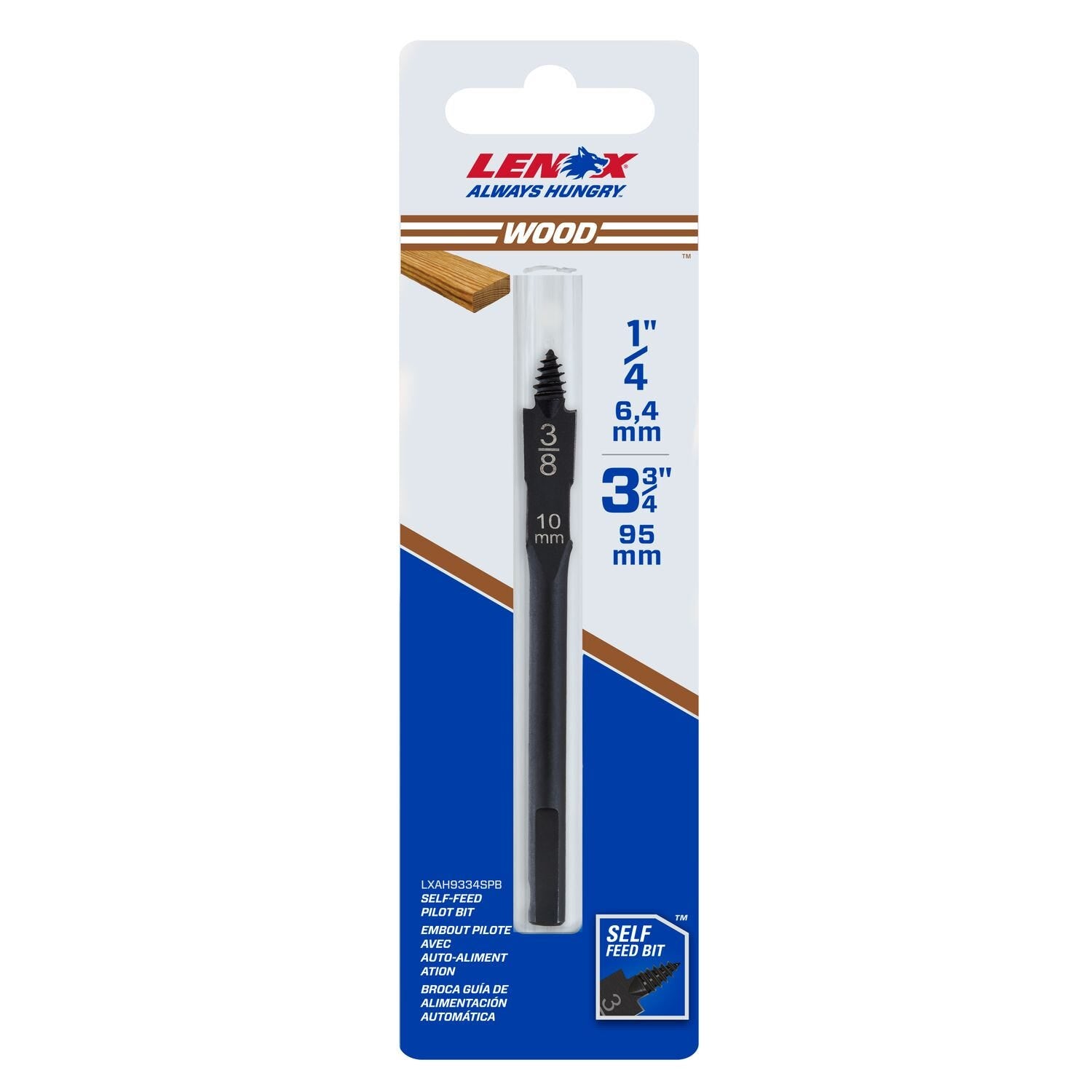 Lenox LXAH9334SPB 3-3/4 in. Self-Feed Hole Saw Pilot Drill Bit. 1/4 in. Shank