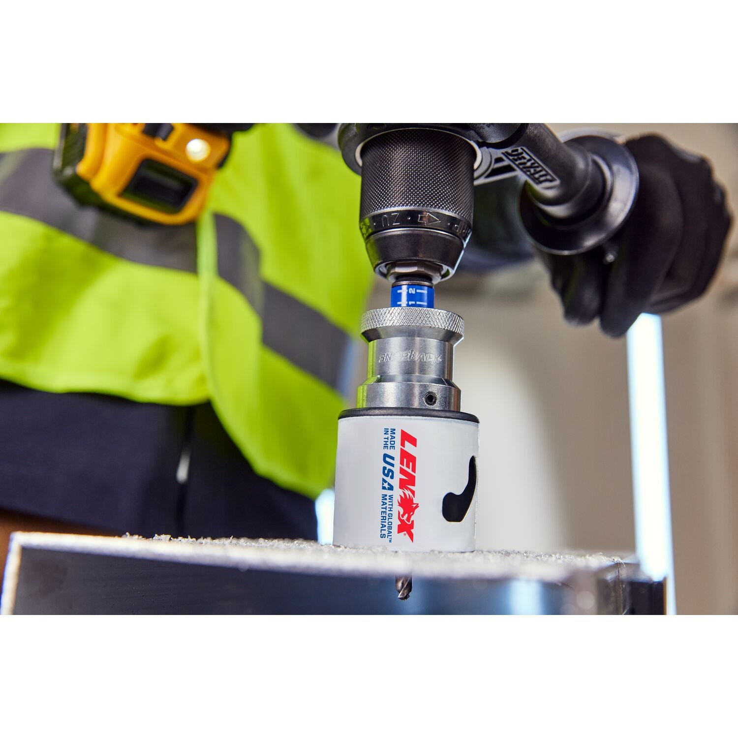 Lenox LXAH9912PBM 1-1/4 in. - 6 in. SNAP BACK Quick Change Hole Saw Arbor, 1/2 in. Shank