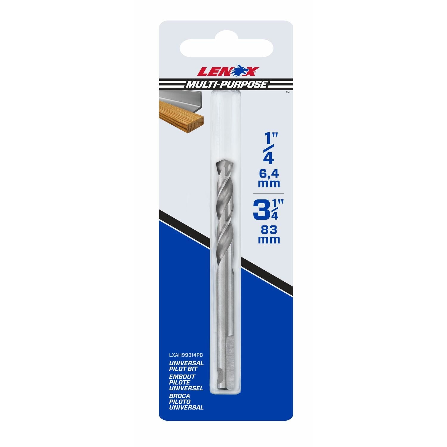 Lenox LXAH99314PB 3-3/4 in. Hole Saw Pilot Drill Bit, 1/4 in. Shank
