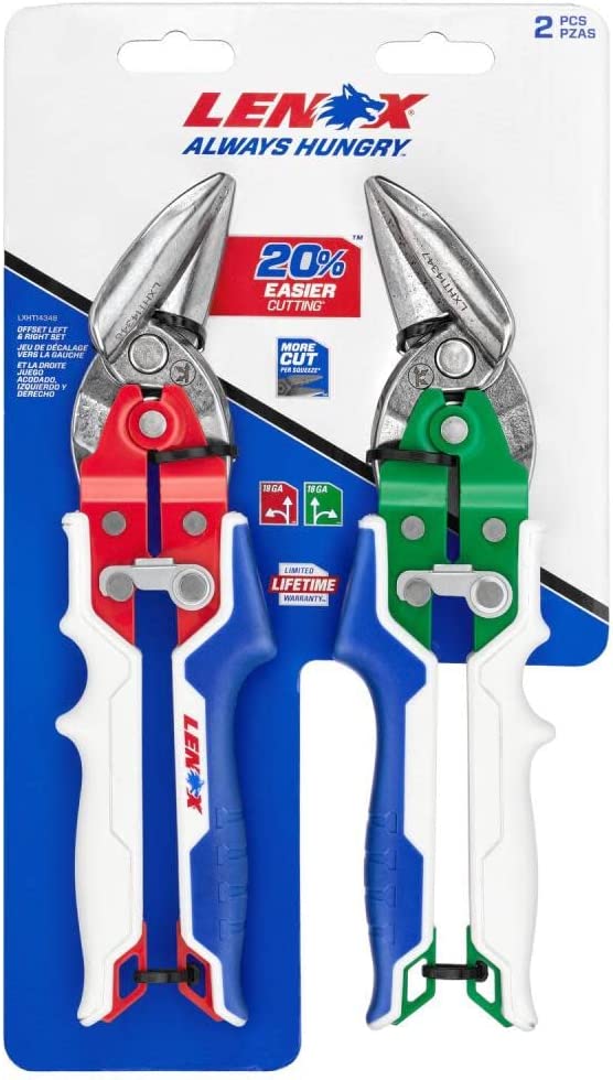 Lenox LXHT14348 Offset Left & Right Aviation Snips Set