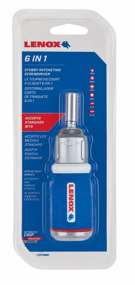 Lenox LXHT60901 6-in-1 Stubby Ratcheting Screwdriver