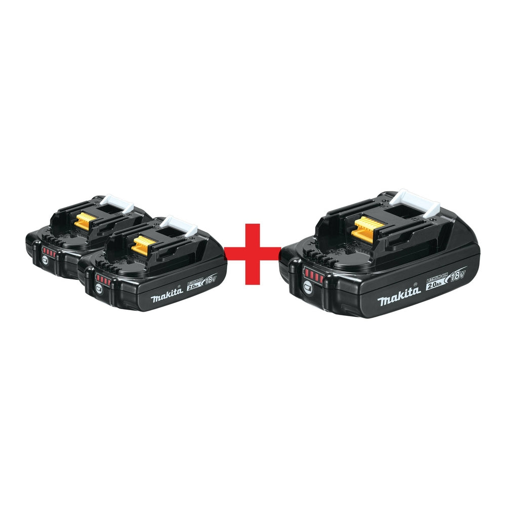 Makita 18V Compact 2.0Ah Battery, 3-Pack