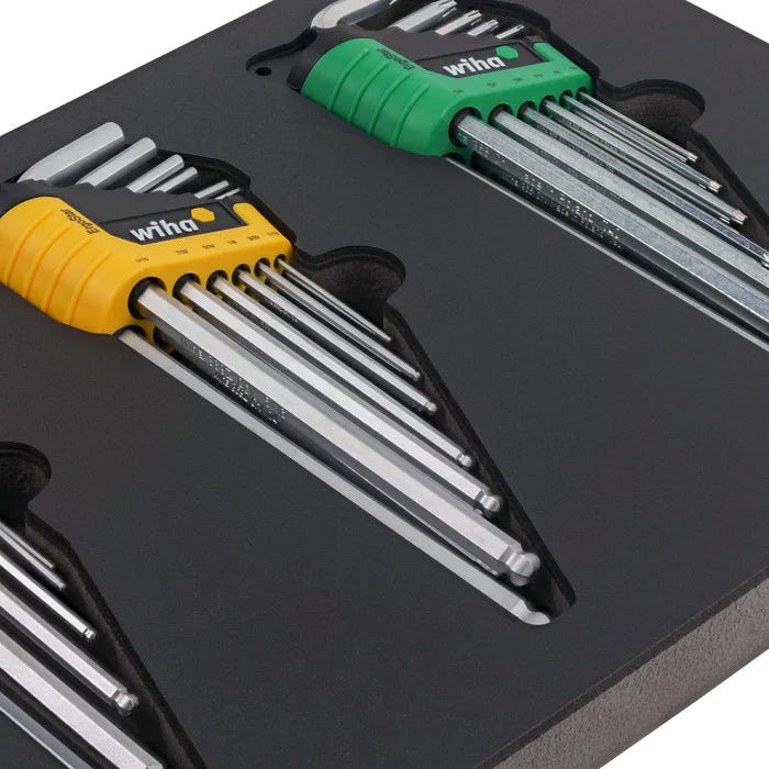 Wiha 66979-WIHA 35 Piece ErgoStar L-Key Foam Tray Set