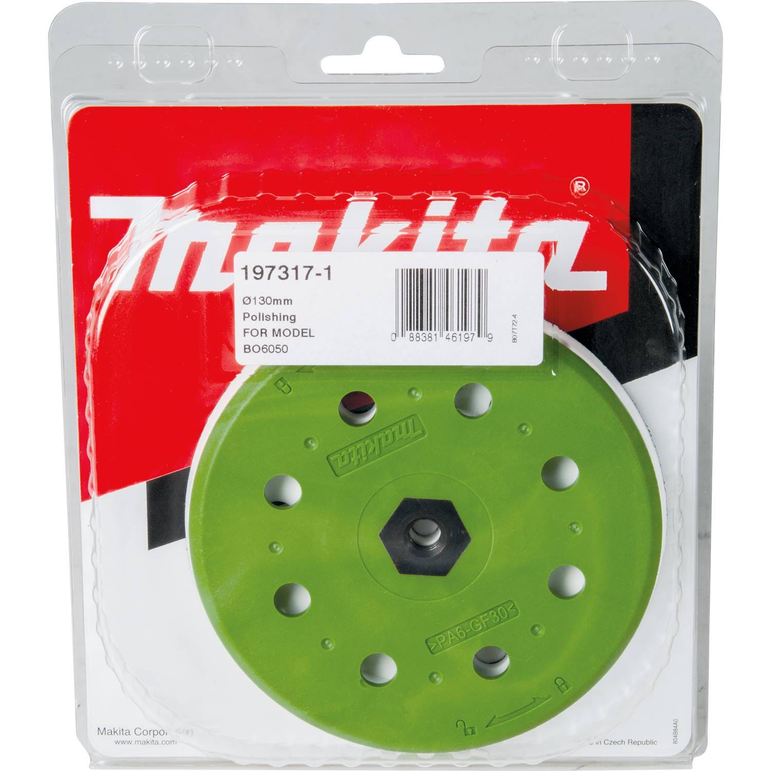 Makita 197317-1 6" Round Polishing Backing Pad, Hook & Loop, Hard