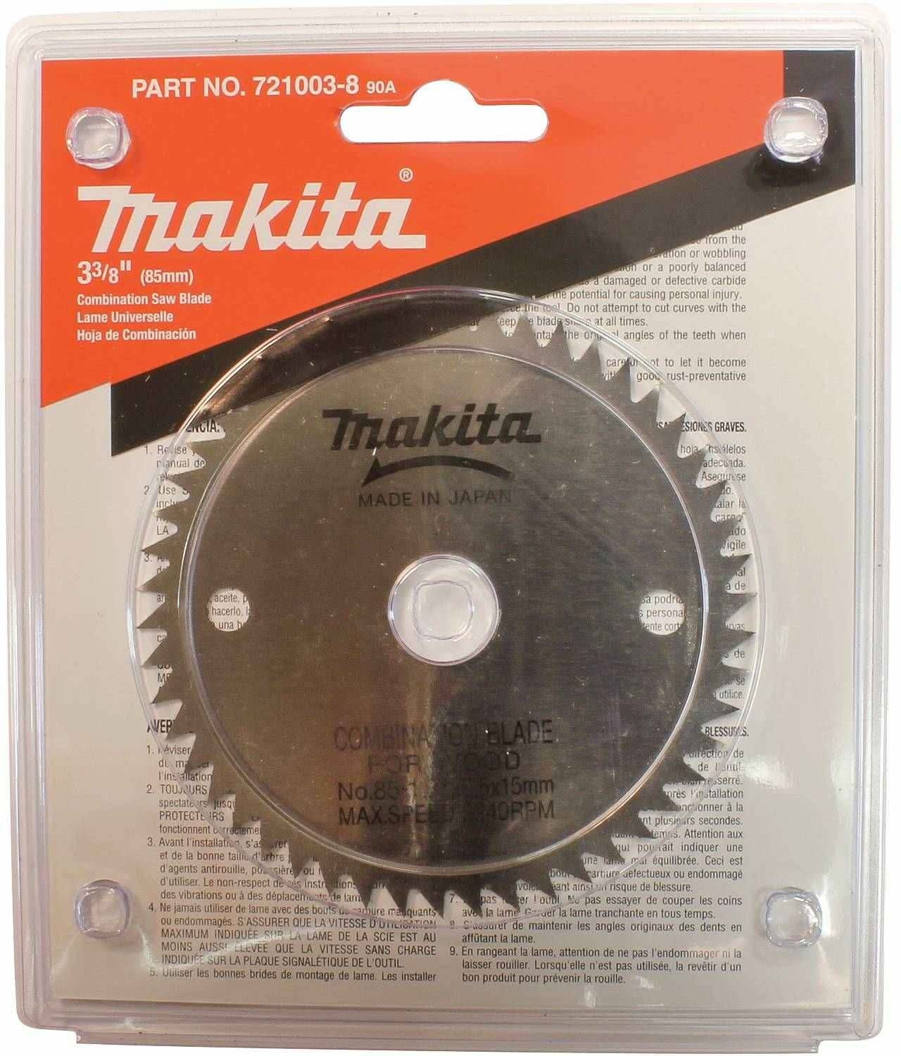 Makita 721003-8 3-3/8" 50T Steel Circular Saw Blade, General Purpose