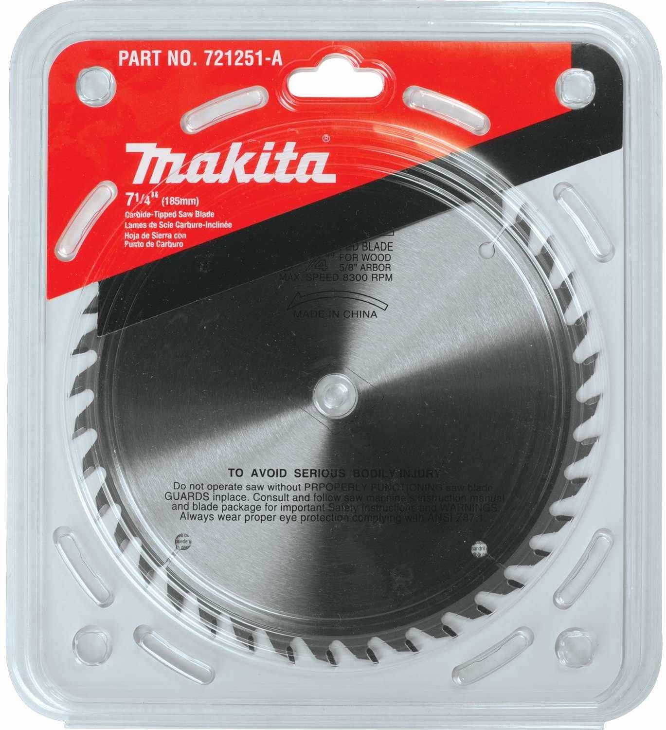 Makita 721251-A 7-1/4" 40T Carbide-Tipped Circular Saw Blade, Fine Crosscutting