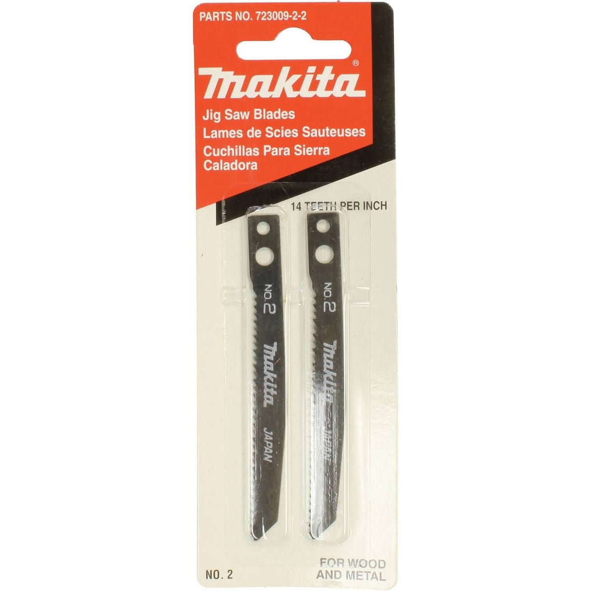 Makita 723009-2-2 Jig Saw Blade, Makita Shank, 3-1/8" x 14TPI, 2/pk