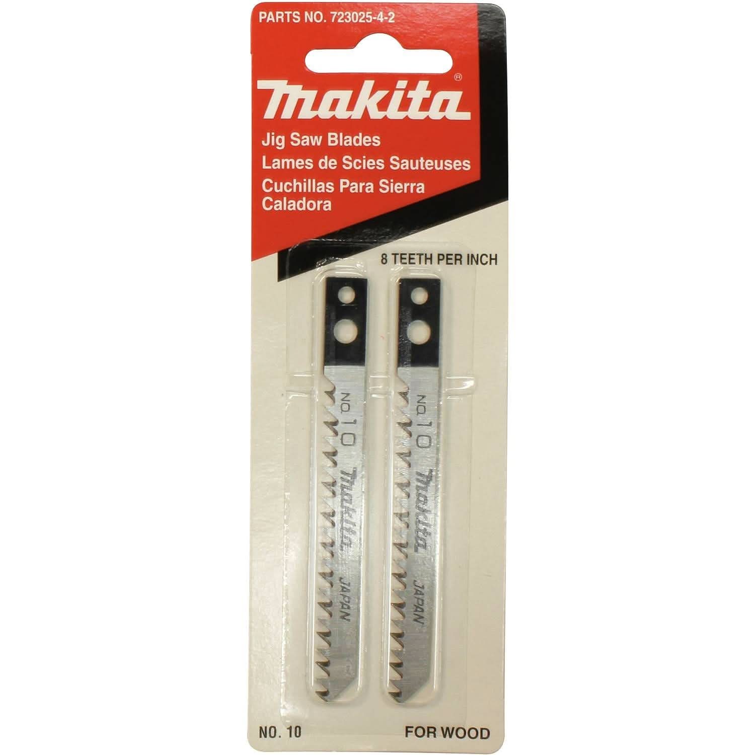 Makita 723025-4-2 Jig Saw Blade, Makita Shank, 3-1/8" x 8TPI, 2/pk