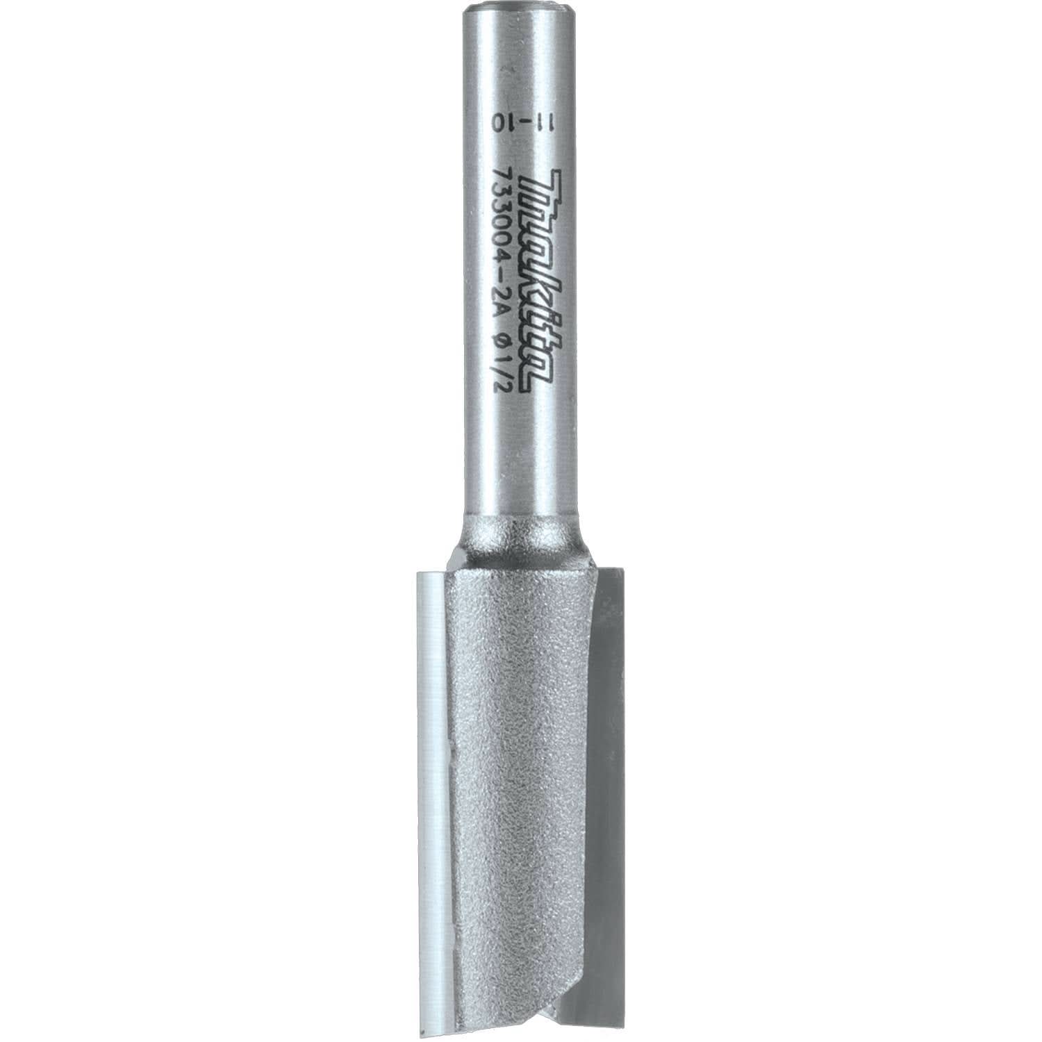 Makita 733004-2A Router Bit 1/2" Straight 2 Flute, 1" Cut, 1/4" SH, C.T