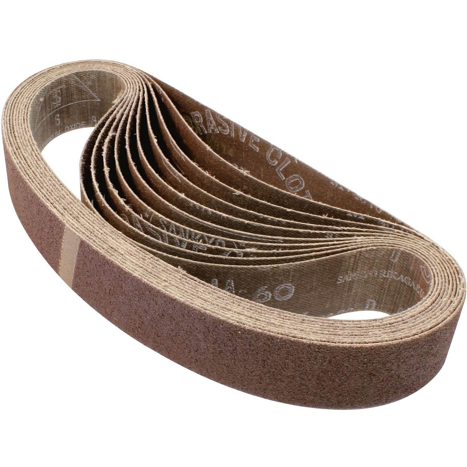 Makita 742302-5 1-1/8" x 21" Abrasive Belt, 60 Grit, 10/pk