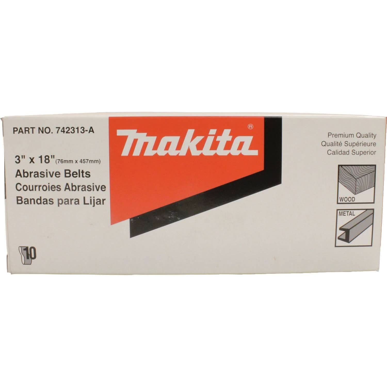 Makita 742313-A-2 3" x 18" Abrasive Belt, 120 Grit, 2/pk