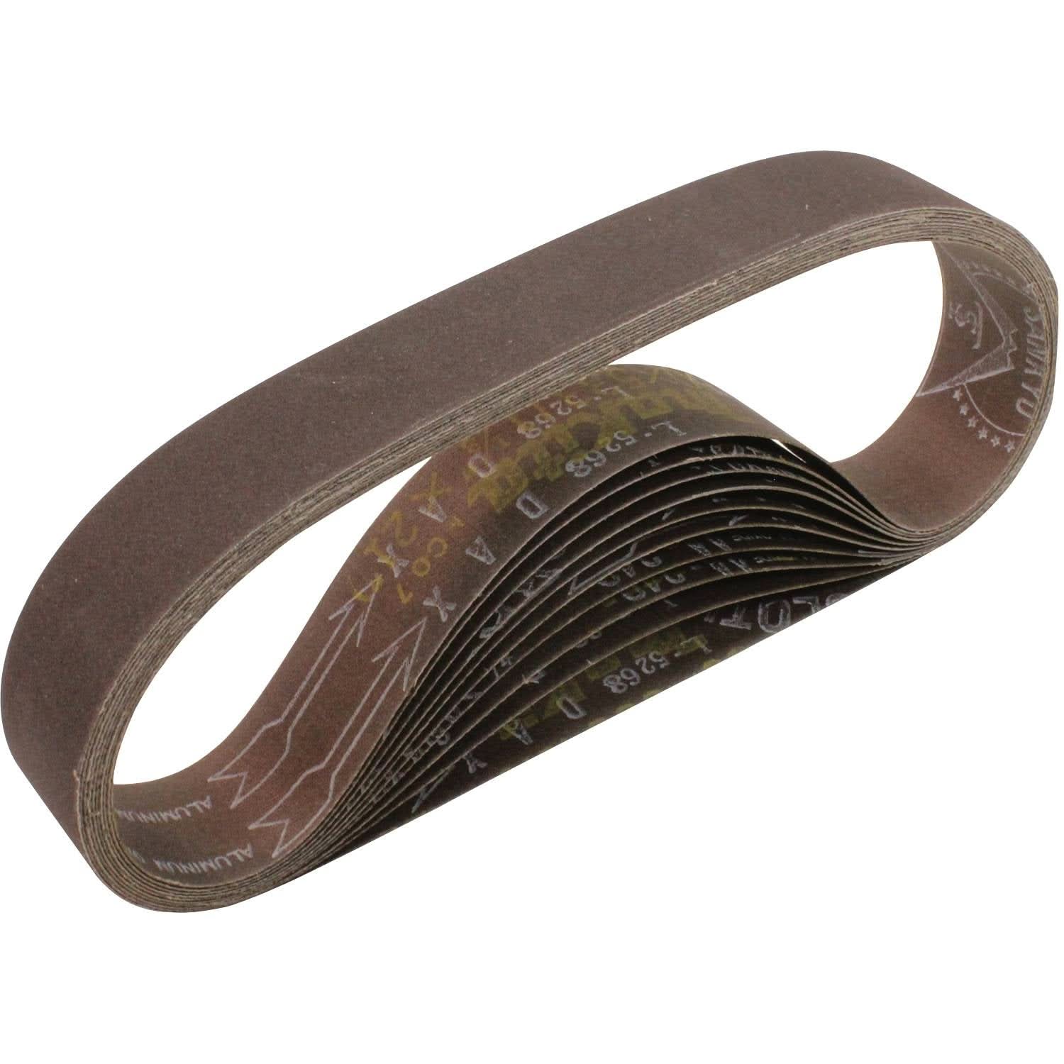 Makita 742337-A 1-1/8" x 21" Abrasive Belt, 220 Grit, 10/pk