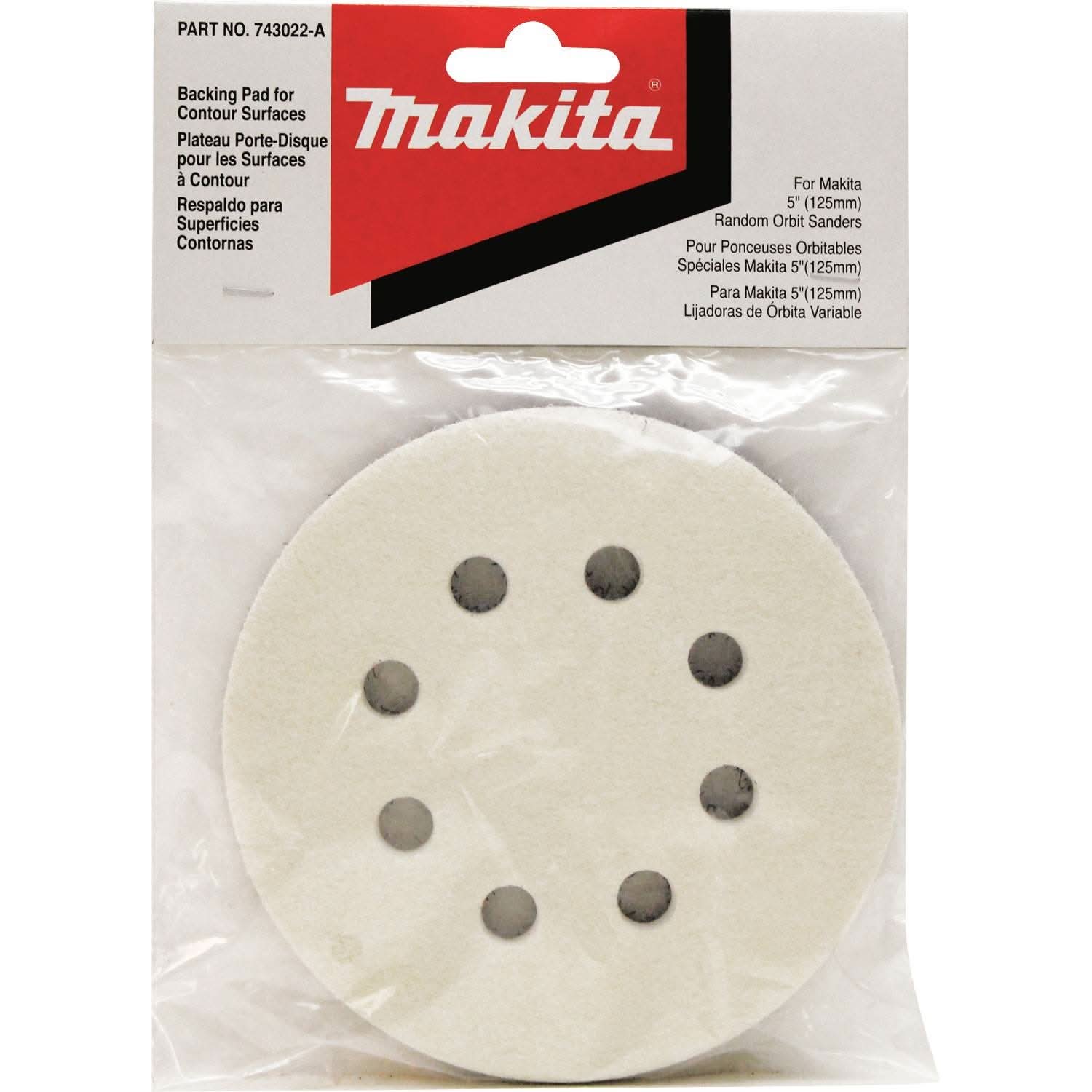 Makita 743022-A 5" Round Backing Pad, Hook & Loop