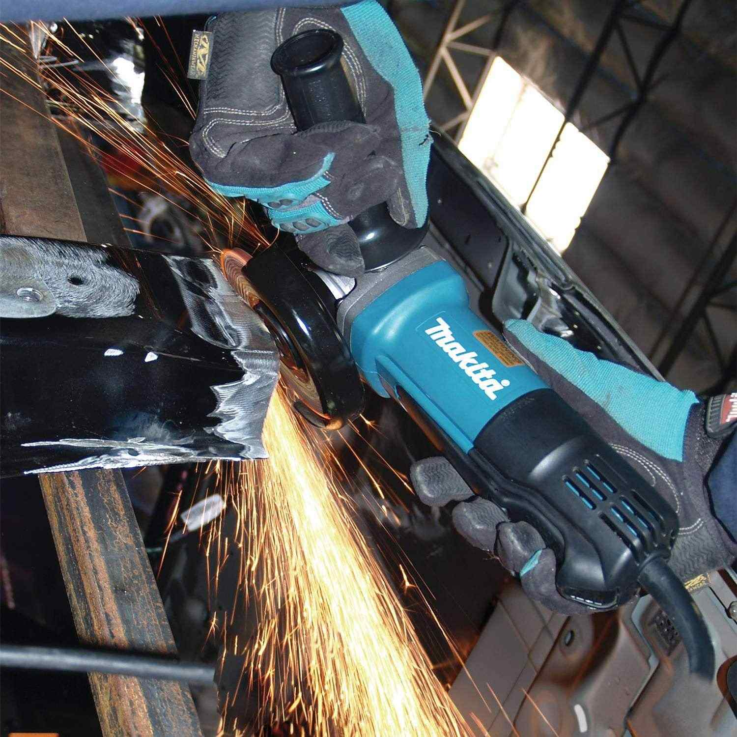 Makita 9557PB 4-1/2" Paddle Switch Angle Grinder, with AC/DC Switch