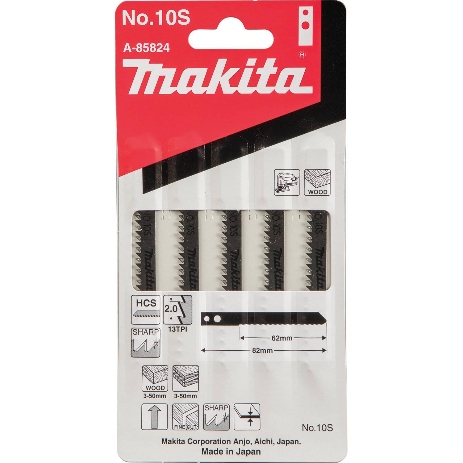 A-85824 Jig Saw Blade, Makita Shank, 3-1/8" x 12T, 5/pk