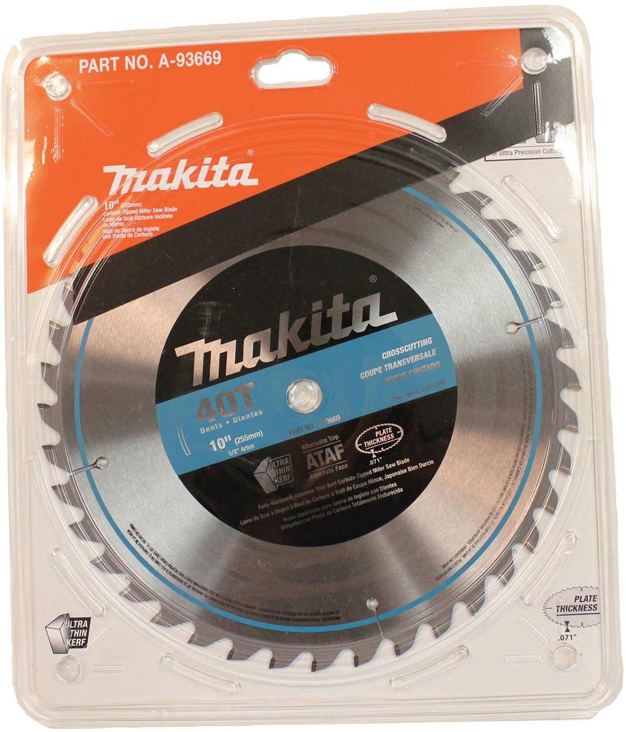 Makita A-93669 10" 40T Micro-Polished Miter Saw Blade