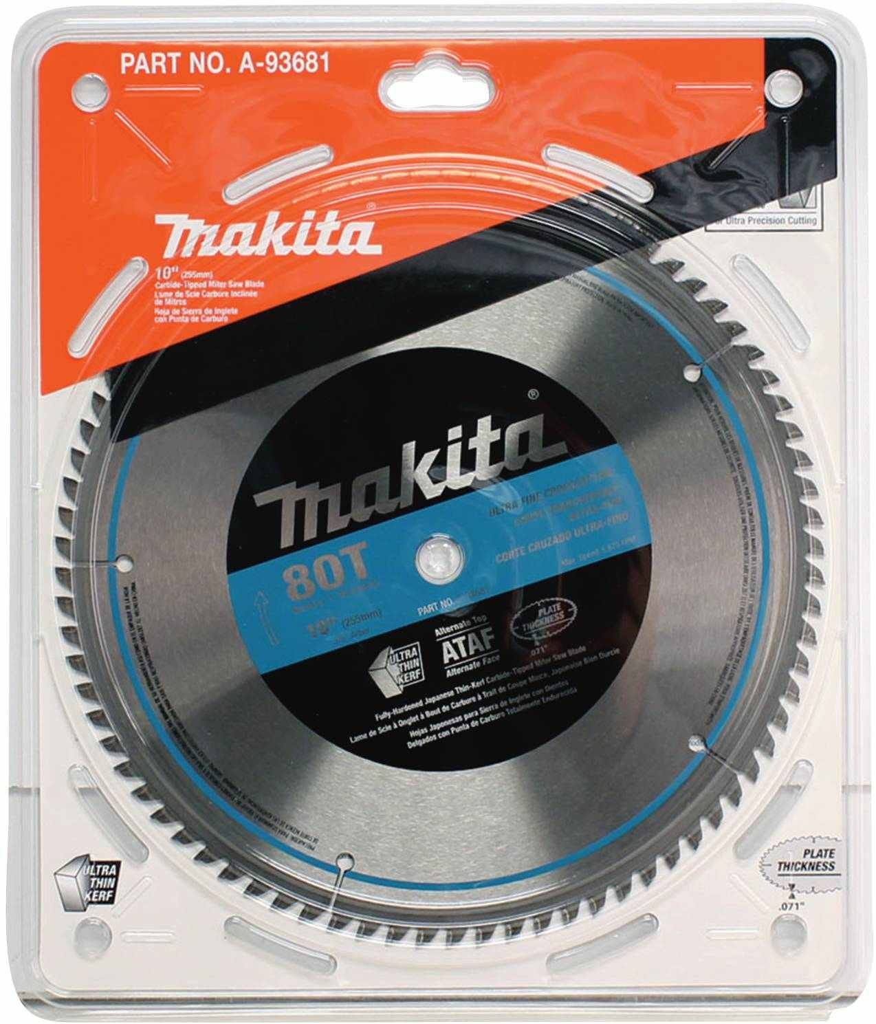 Makita A-93681 10" 80T Micro-Polished Miter Saw Blade