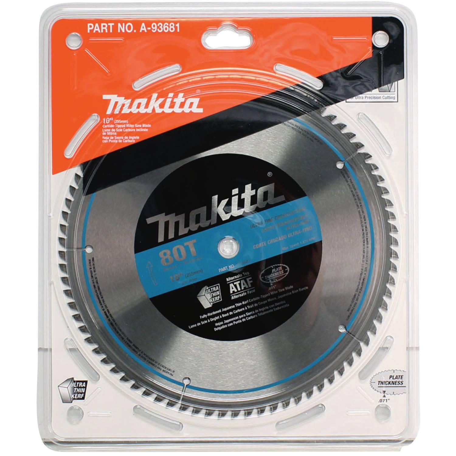 Makita A-93681 10" 80T Micro-Polished Miter Saw Blade