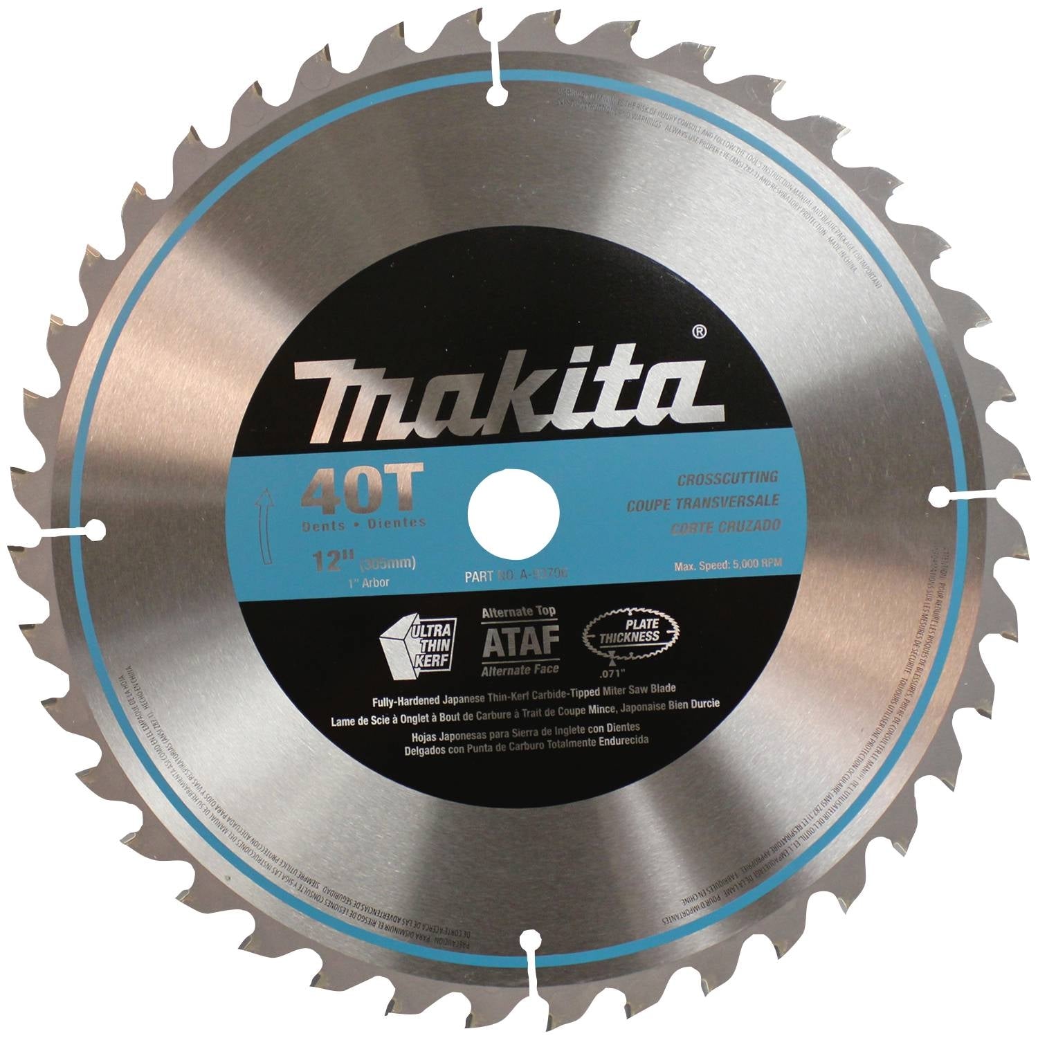 Makita A-93706 12" 40T Micro-Polished Miter Saw Blade