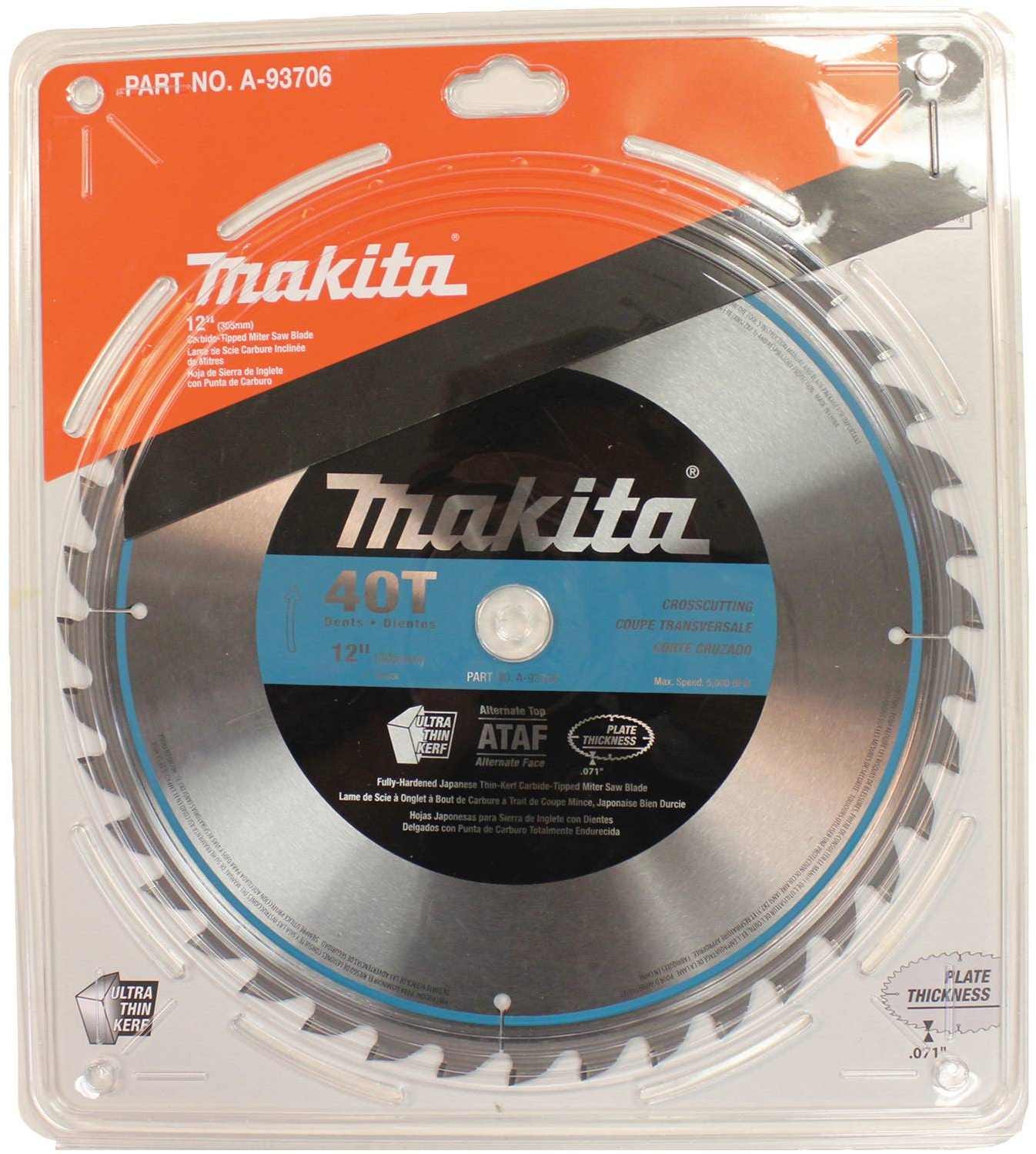 Makita A-93706 12" 40T Micro-Polished Miter Saw Blade