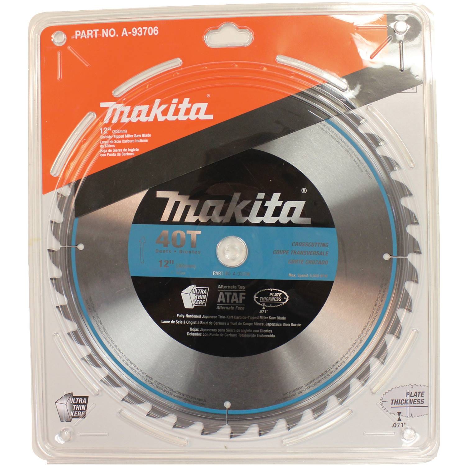 Makita A-93706 12" 40T Micro-Polished Miter Saw Blade