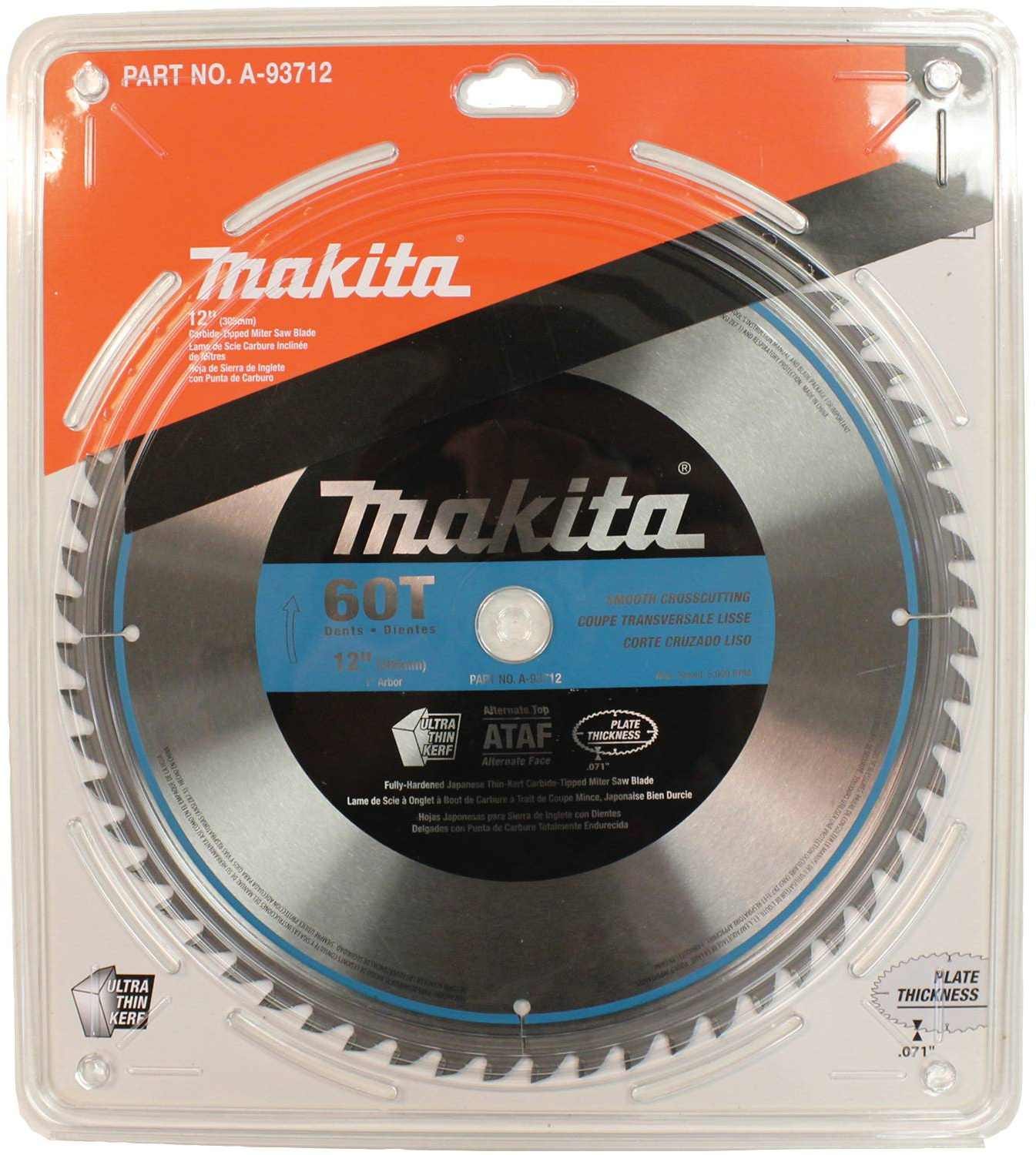 Makita A-93712 12" 60T Micro-Polished Miter Saw Blade