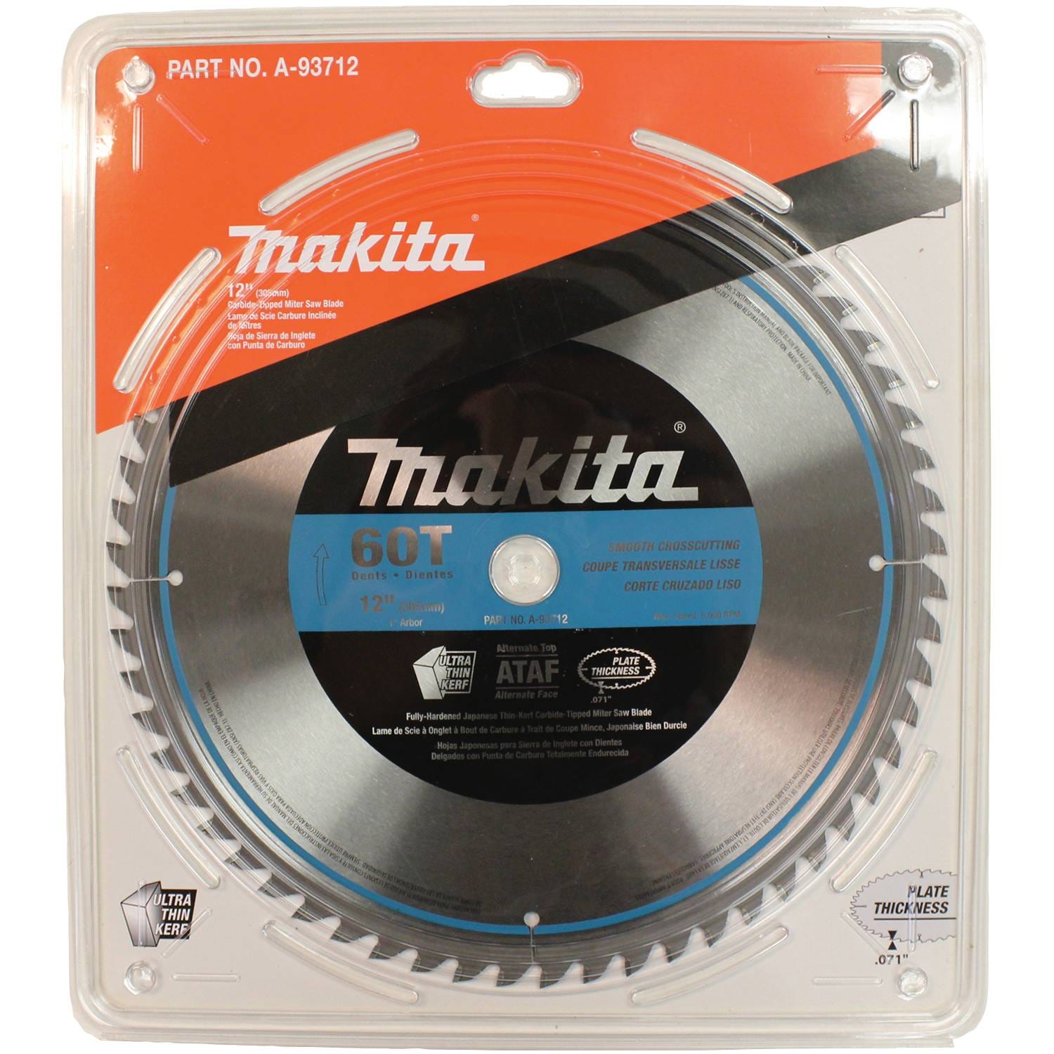Makita A-93712 12" 60T Micro-Polished Miter Saw Blade