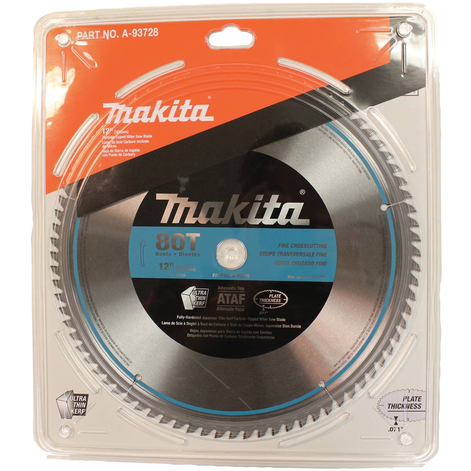 Makita A-93728 12" 80T Micro-Polished Miter Saw Blade