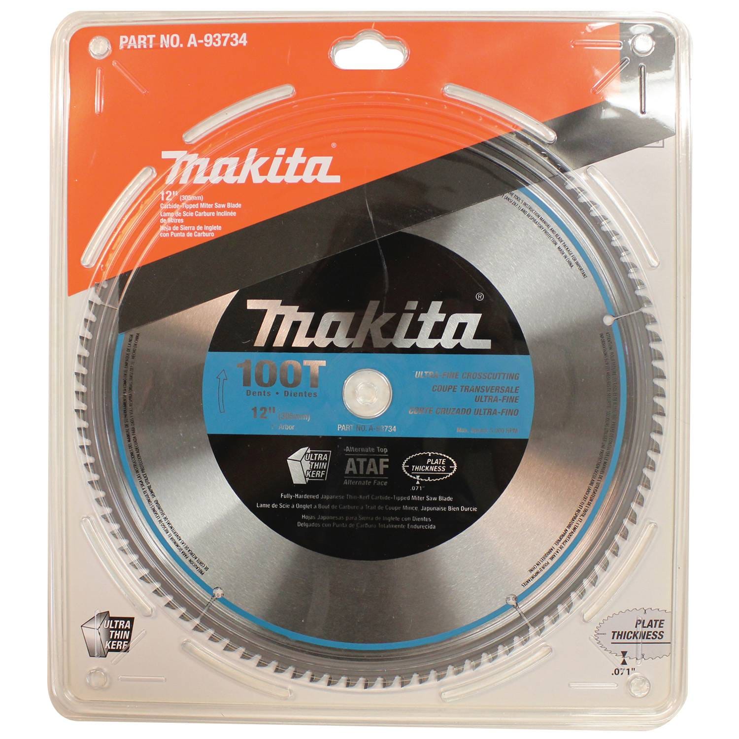 Makita A-93734 12" 100T Micro-Polished Miter Saw Blade