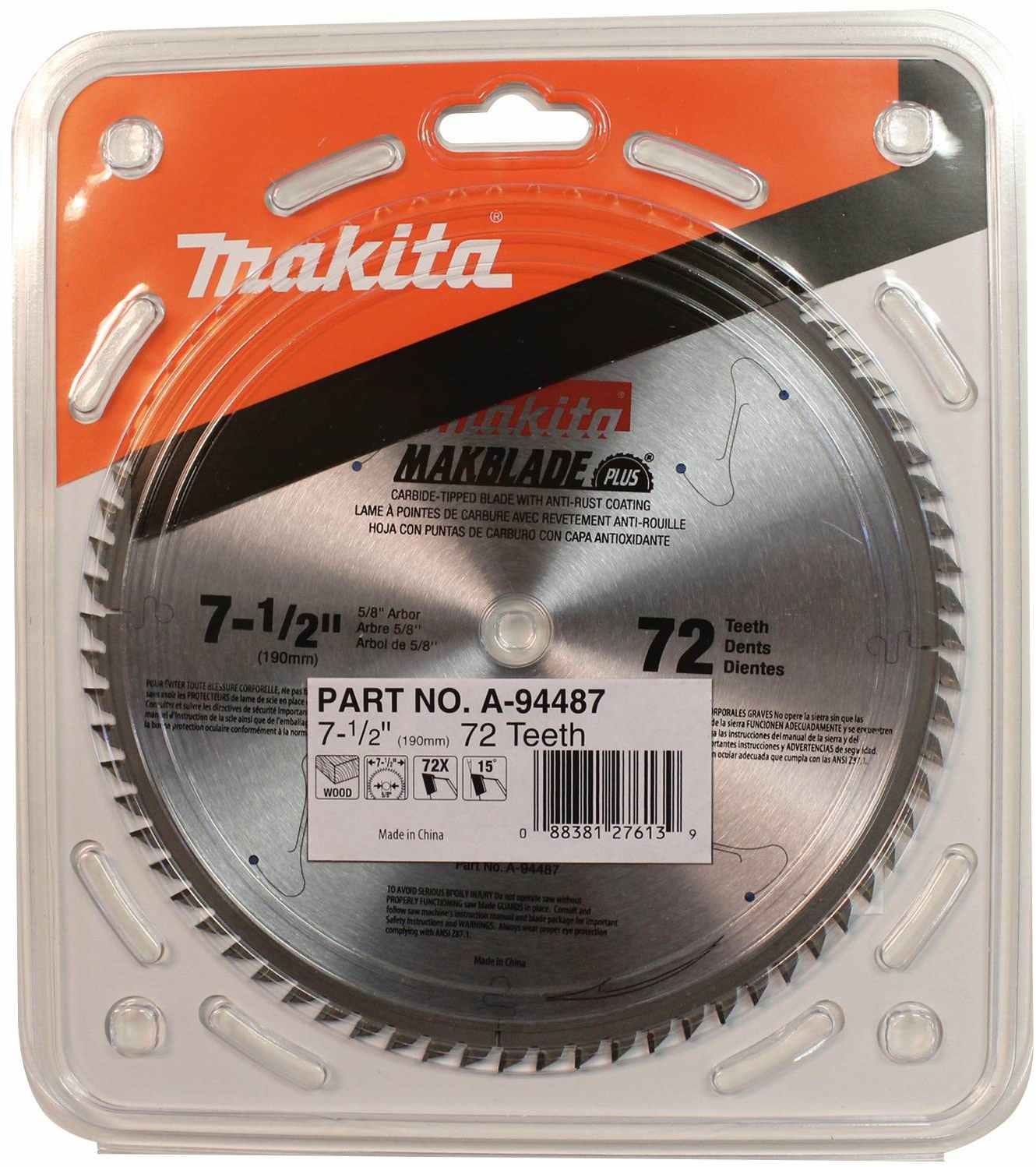 Makita A-94487 7-1/2" 72T Carbide-Tipped Miter Saw Blade