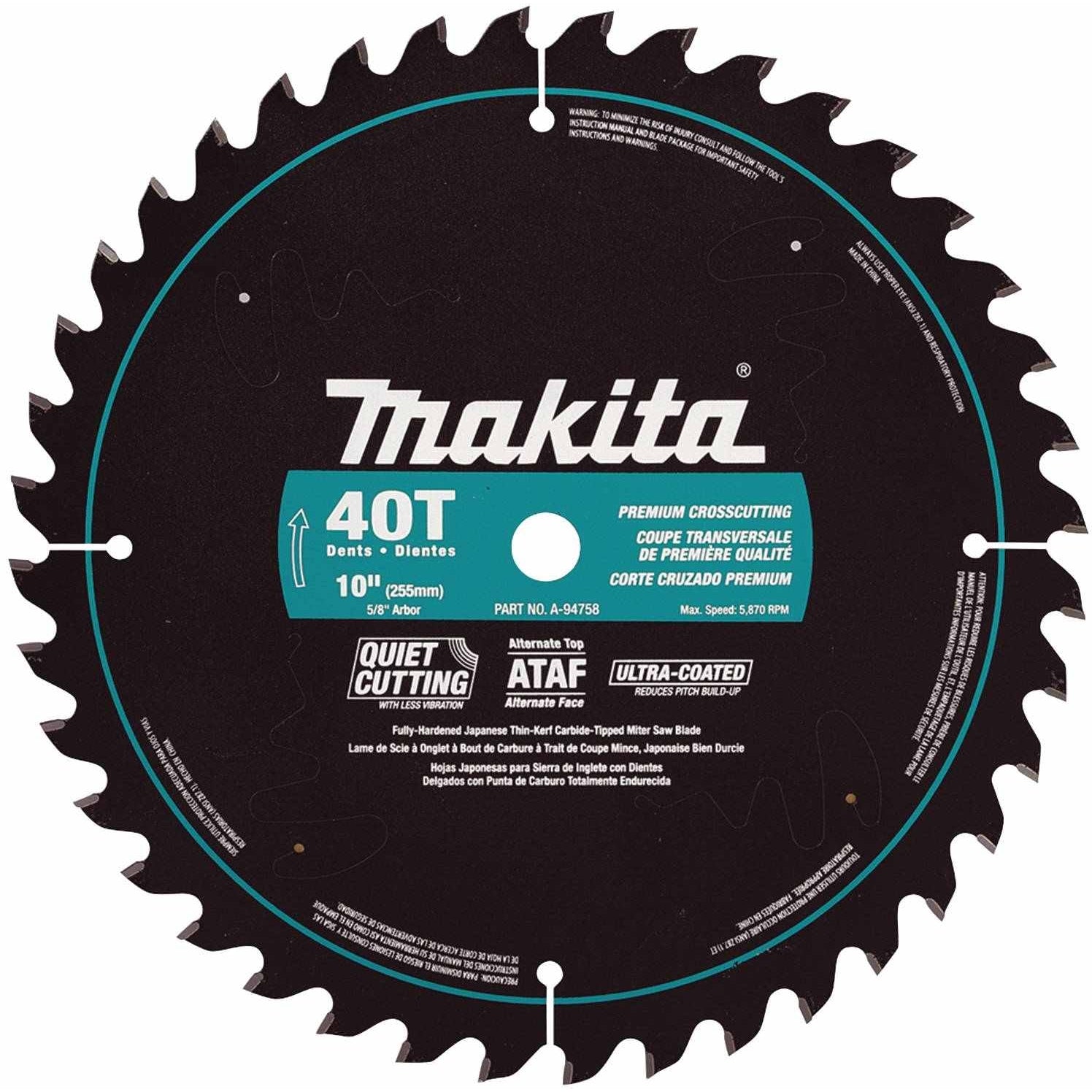 Makita A-94758 10" 40T Ultra-Coated Miter Saw Blade