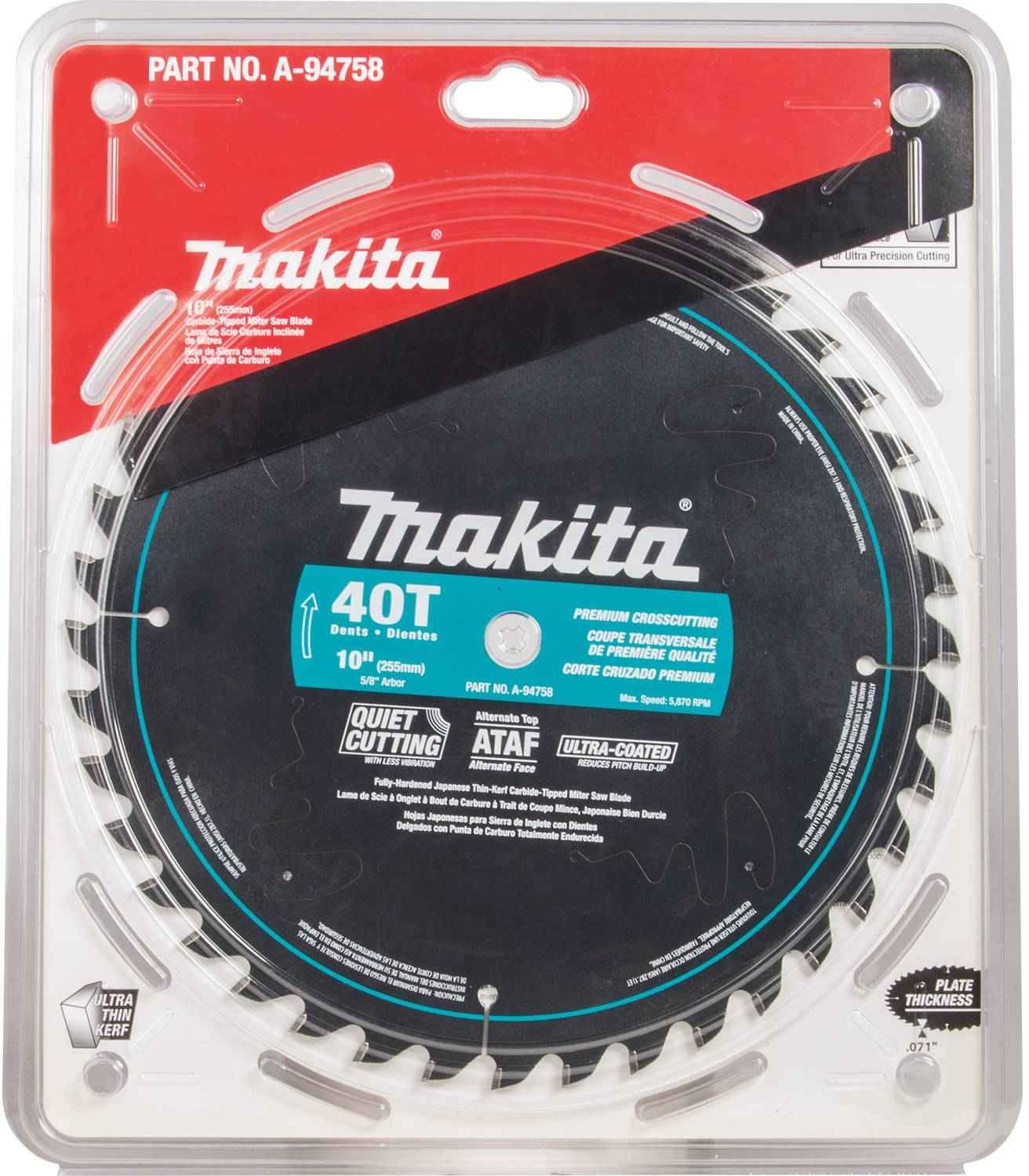 Makita A-94758 10" 40T Ultra-Coated Miter Saw Blade