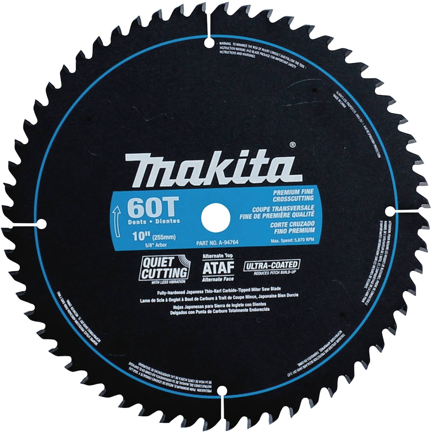 Makita A-94764 10" 60T Ultra-Coated Miter Saw Blade