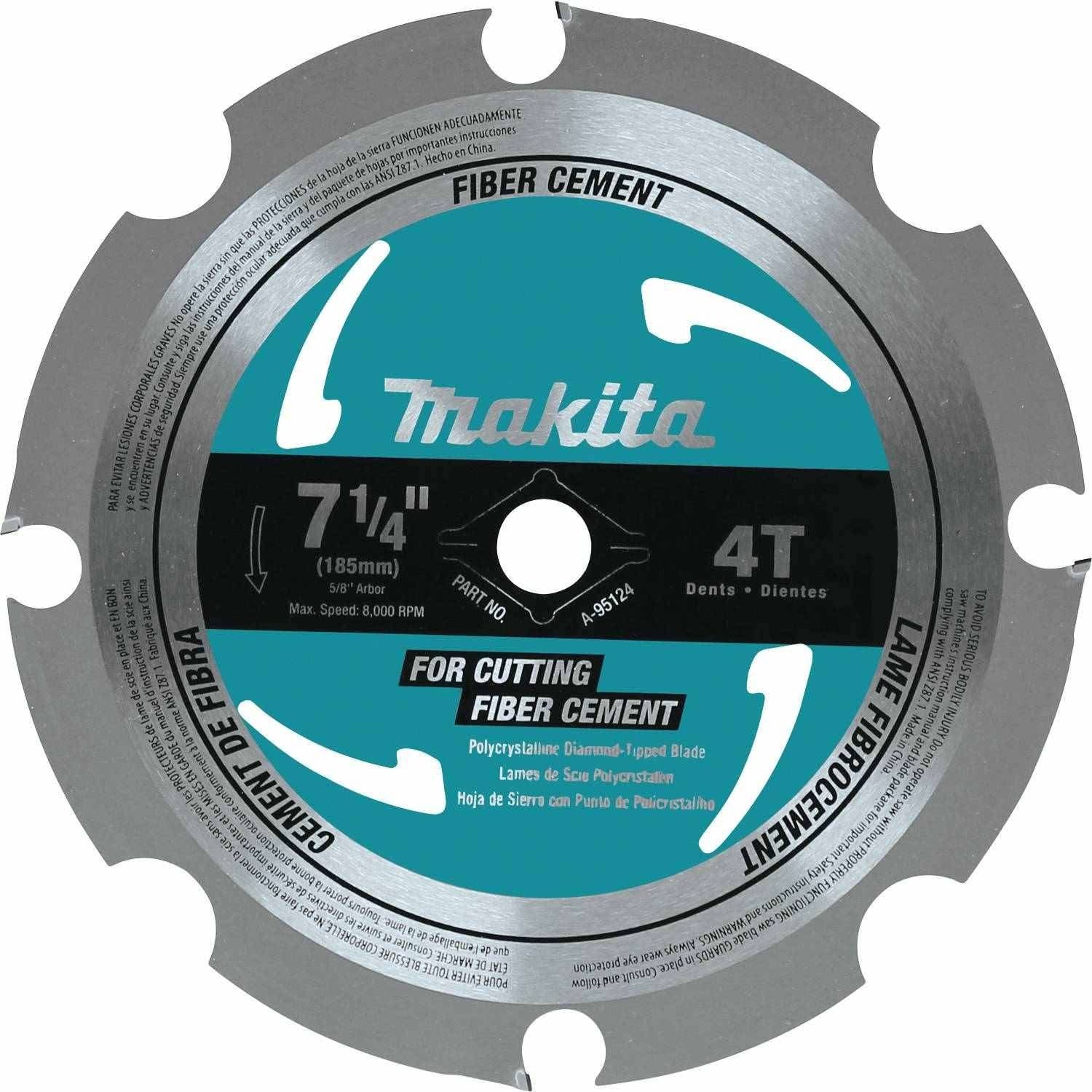 Makita A-95124 7-1/4" 4T PCD Circular Saw Blade, Fiber Cement