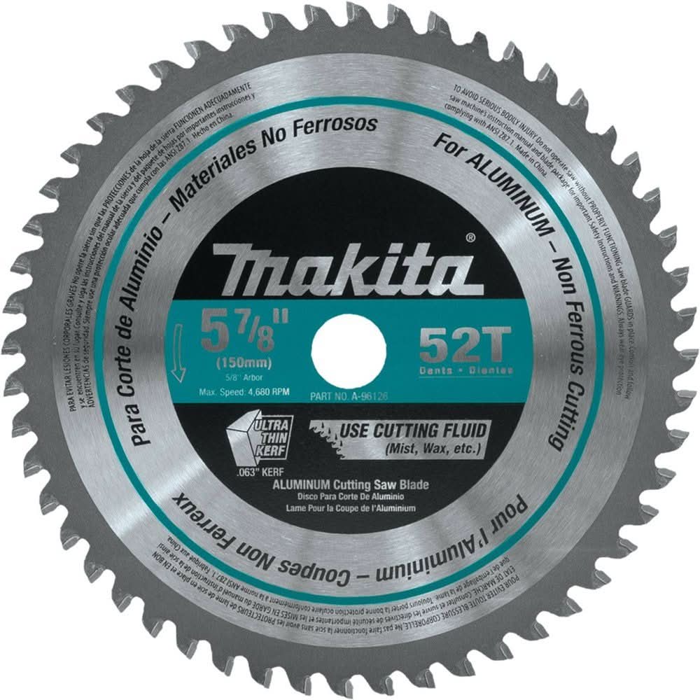 Makita A-96126 5-7/8" 52T Carbide-Tipped Saw Blade, Aluminum