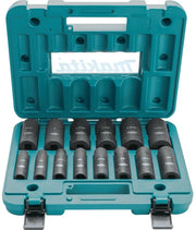 Makita A-96372 14 Pc. 1/2" Drive Deep Well SAE Impact Socket Set