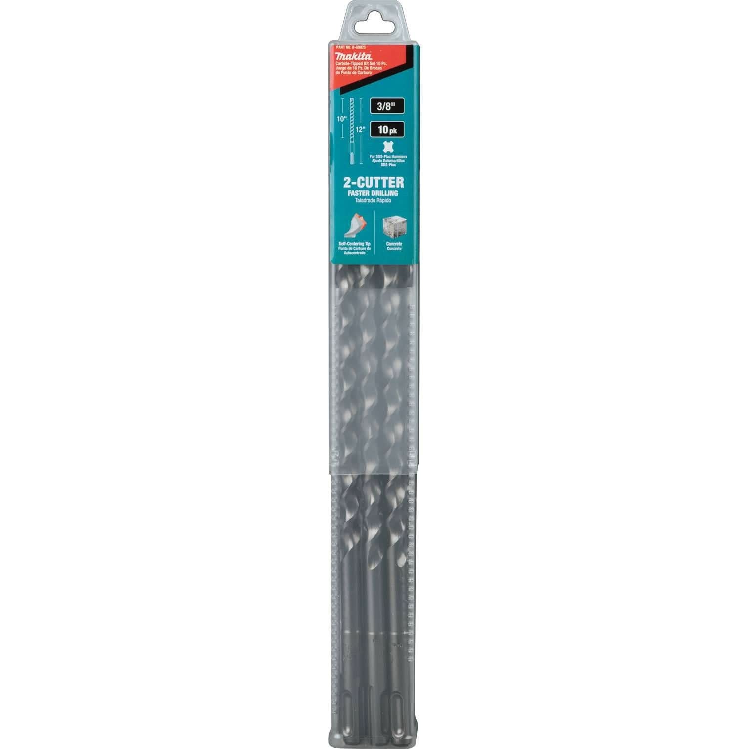 Makita B-60925 3/8" x 12" SDS-PLUS Bit, 2-Cutter, 10/pk