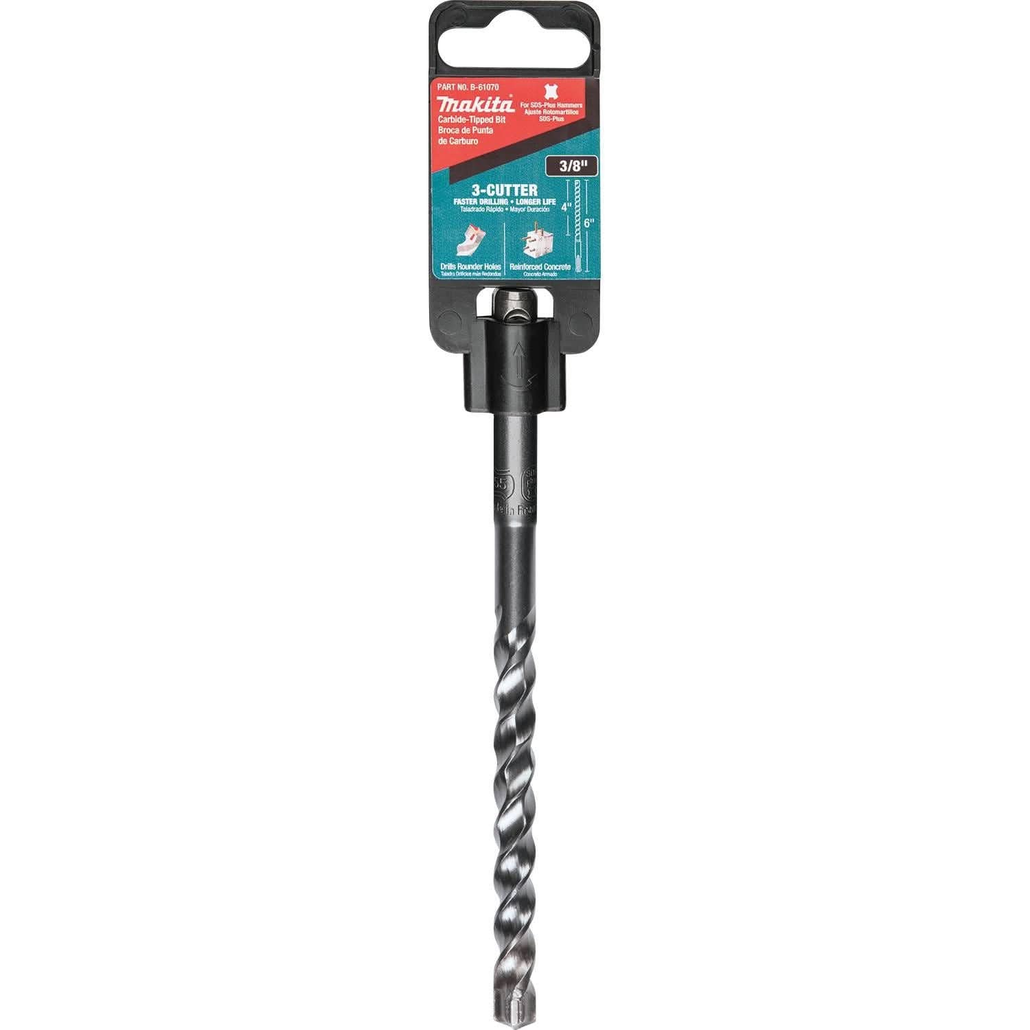 Makita B-61070 3/8" x 6" SDS-PLUS Bit, 3-Cutter