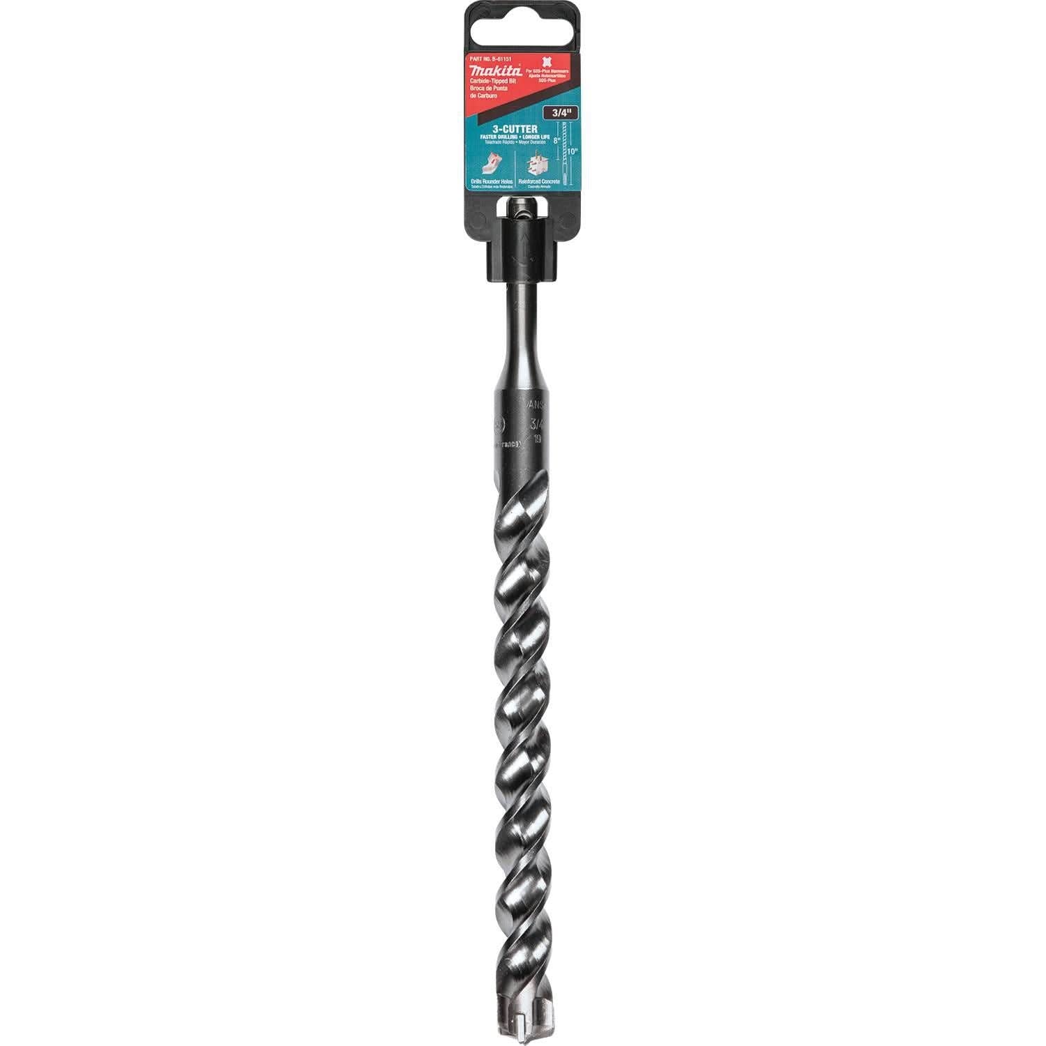 Makita B-61151 3/4" x 10" SDS-PLUS Bit, 3-Cutter