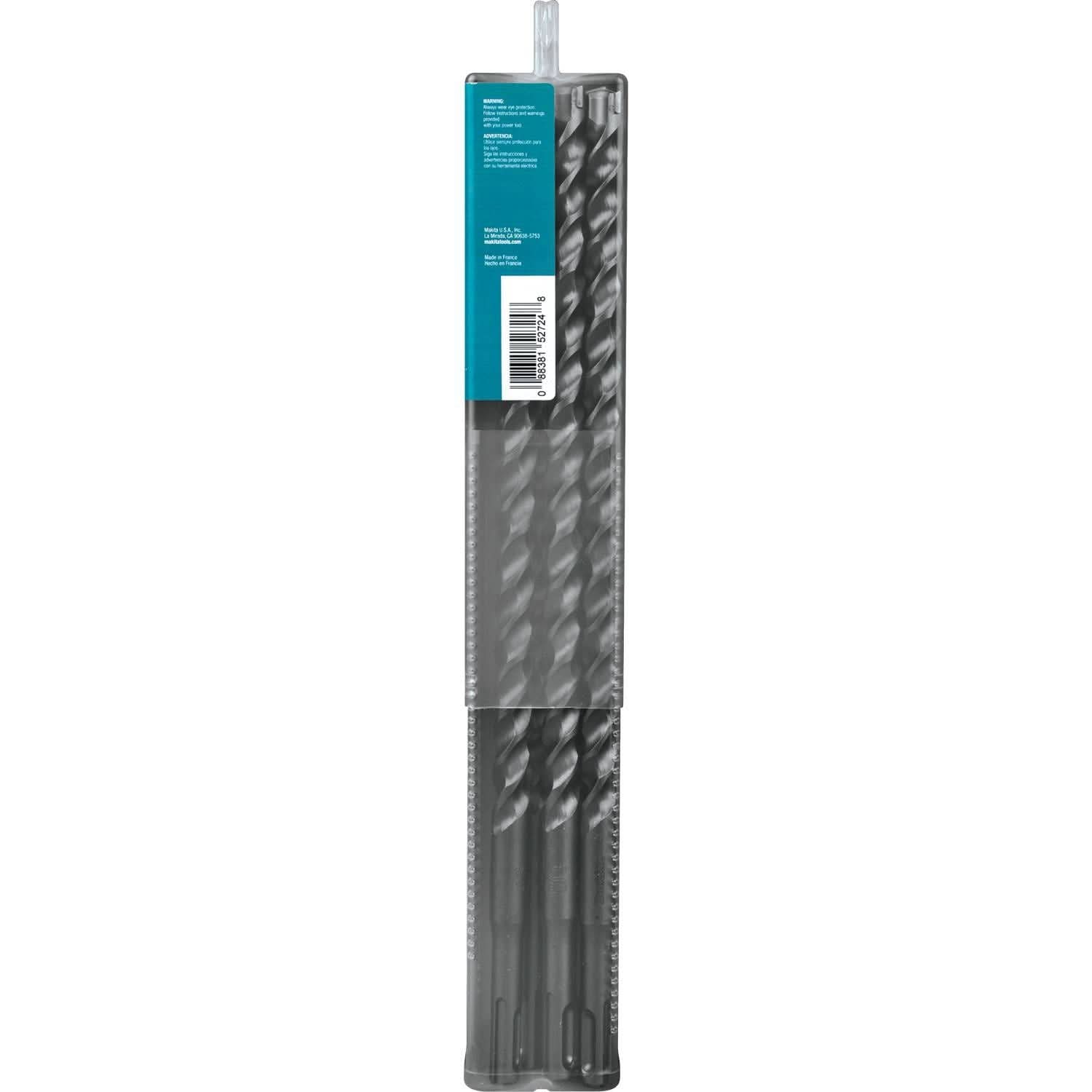 Makita B-61282 1/2" x 12" SDS-PLUS Bit, 3-Cutter, 10/pk