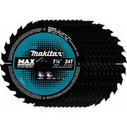Makita B-61656-10 7-1/4" 24T Carbide-Tipped Max Efficiency Circular Saw Blade, Framing, 10/pk