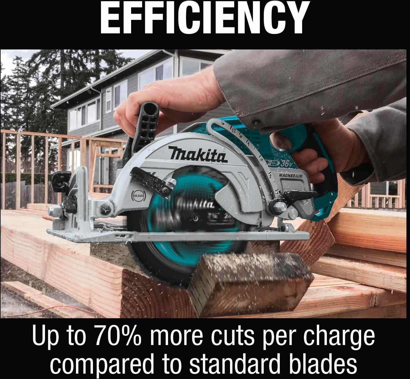 Makita B-61656-10 7-1/4" 24T Carbide-Tipped Max Efficiency Circular Saw Blade, Framing, 10/pk
