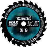 Makita B-62963 6-1/2" 25T Carbide-Tipped Max Efficiency Circular Saw Blade, Framing