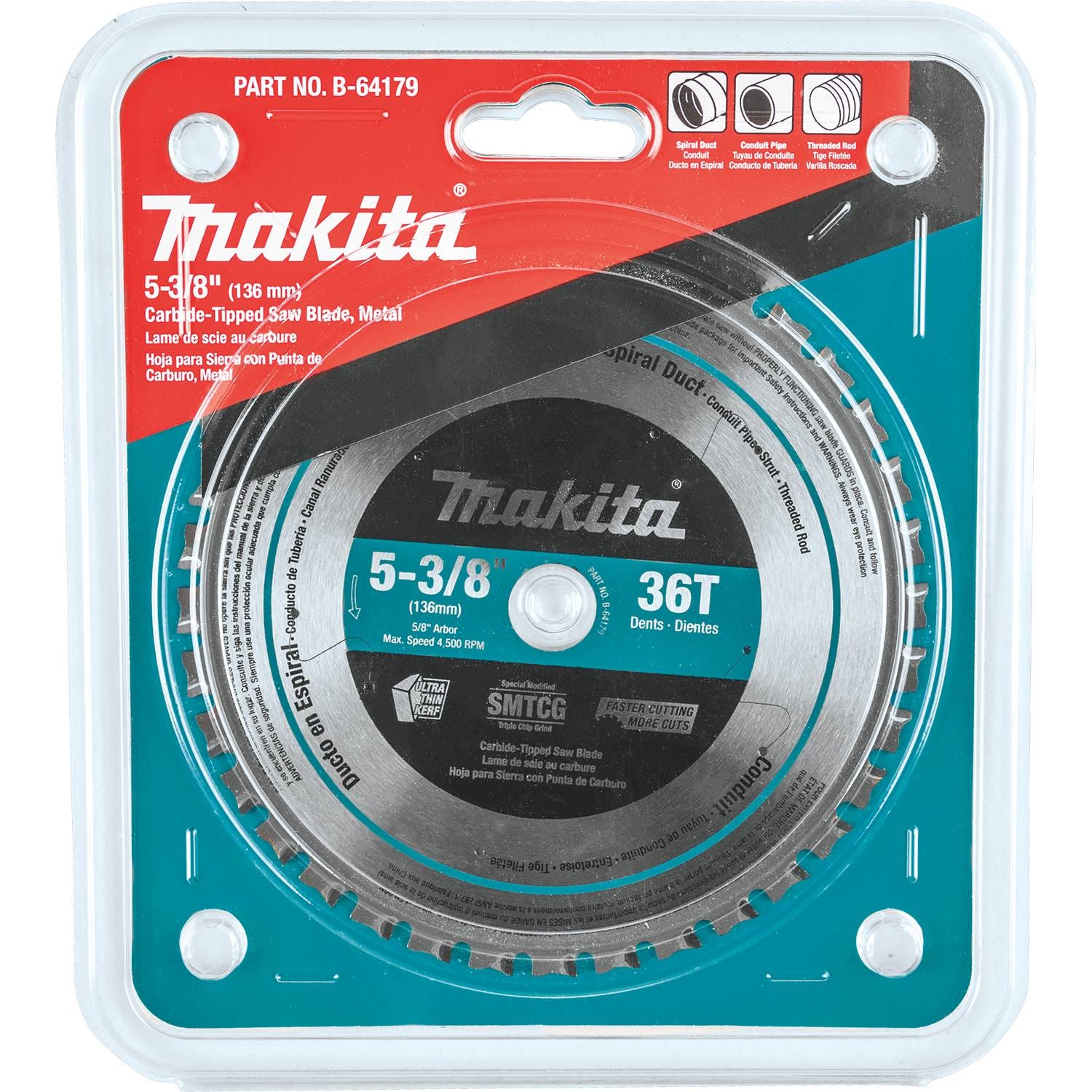 Makita B-64179 5-3/8" 36T Carbide-Tipped Saw Blade, Metal