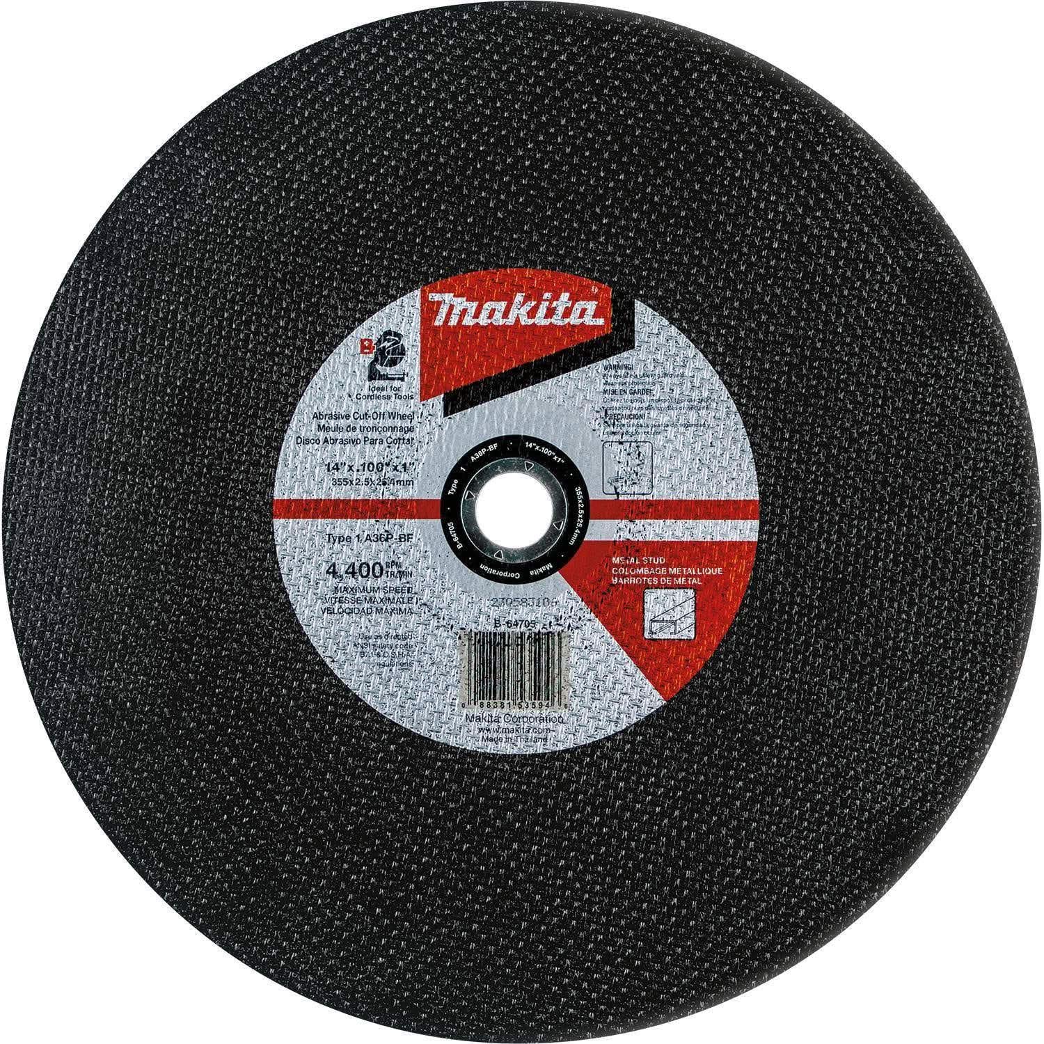 Makita B-64705-25 14" x 3/32" x 1" Abrasive Cut-Off Wheel, 25/pk
