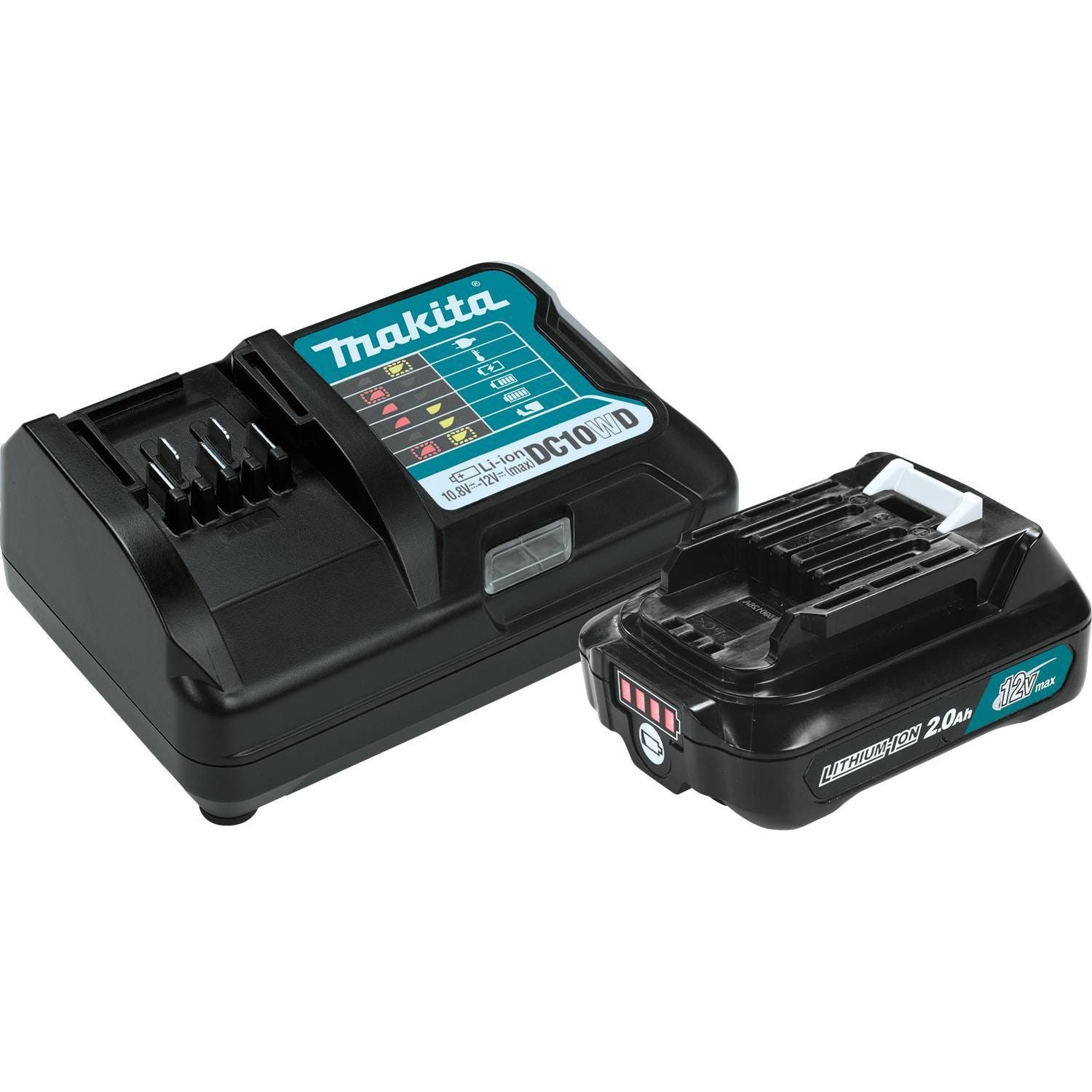 Makita BL1021BDC1 12V max CXT Lithium-Ion Battery and Charger Starter Pack (2.0Ah)